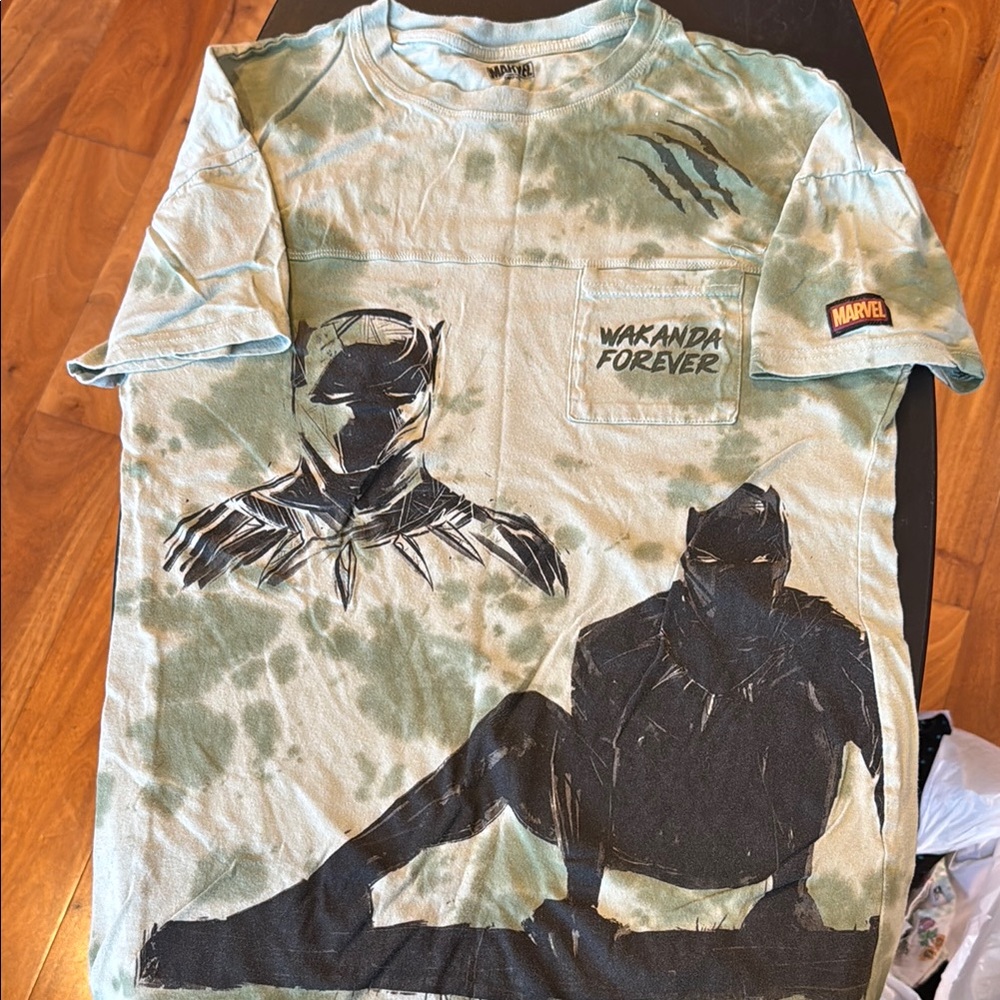 Marvel Black Panther Tie-Dye Kids Shirt - Green and Black